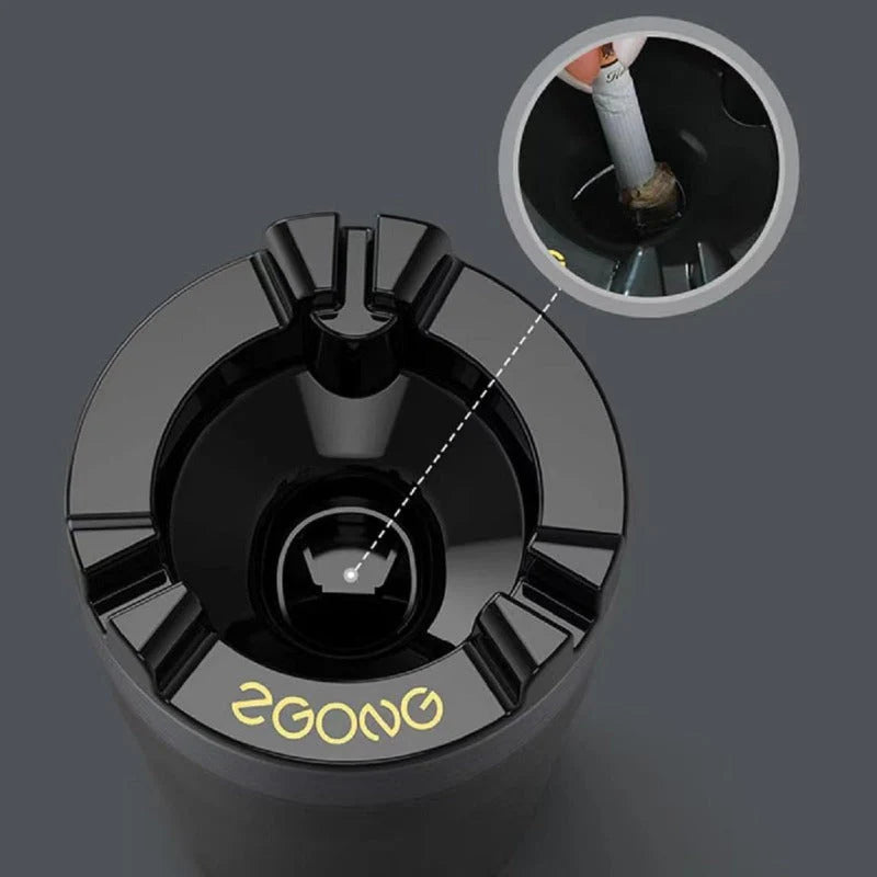 Smokeless Car Ashtray with One-Touch Water Extinguish